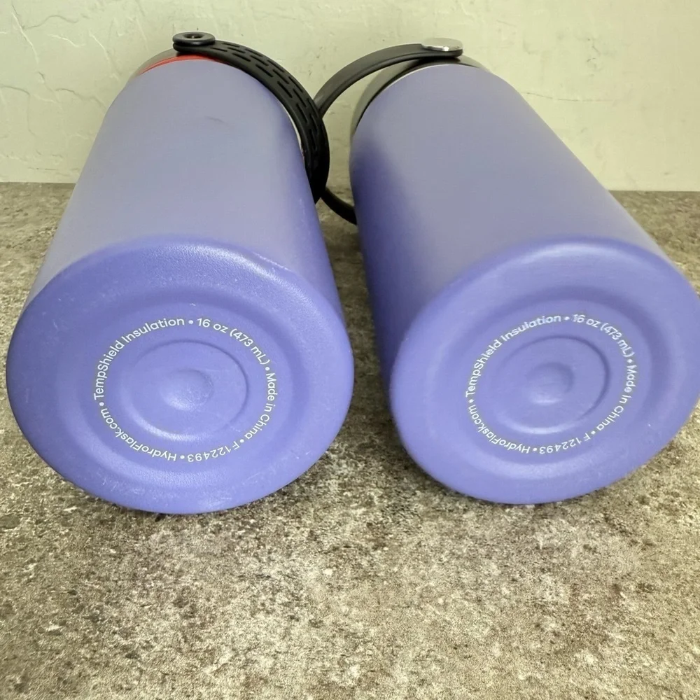 Hydro Flask Thermos Set Two Wide Mouth Purple 16 Oz